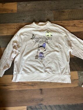 aerie Cream 'Moonlight Nights' Peanuts Graphic Crewneck Sweatshirt